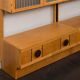 Scandinavian mid century oak wall unit with backlit, Denmark 1970s