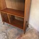 1960's vintage bookcase blond walnut and compass feet