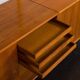 Bibliothèque modulaire à 3 baies Kai Kristiansen en teck avec armoire à porte tambour et étagère de bureau, De