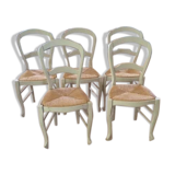 Set of 5 chairs in cerused oak