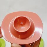 6 vintage plastic egg cups 1960s Schumm Plastic Style new in box