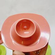 6 vintage plastic egg cups 1960s Schumm Plastic Style new in box
