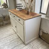 Meuble de métier enfilade patine blanche