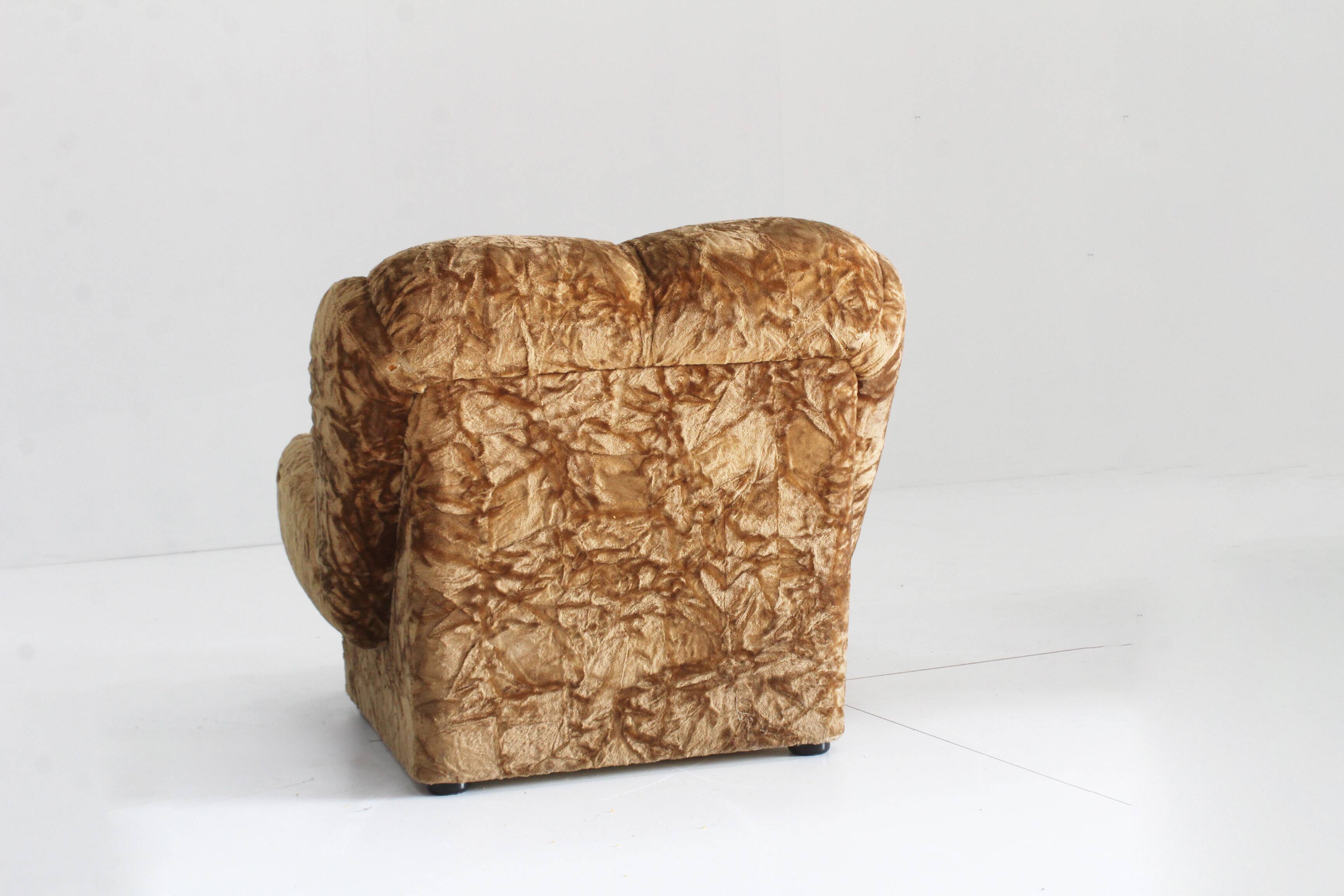 Vintage italian armchair velvet 1970s