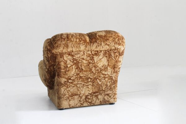 Fauteuil vintage italien en velours des années 1970