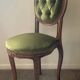 Antique wooden and velvet upholstered chair