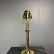Italian midcentury pencil reed rattan brass Fungo mushroom table lamp 1970s