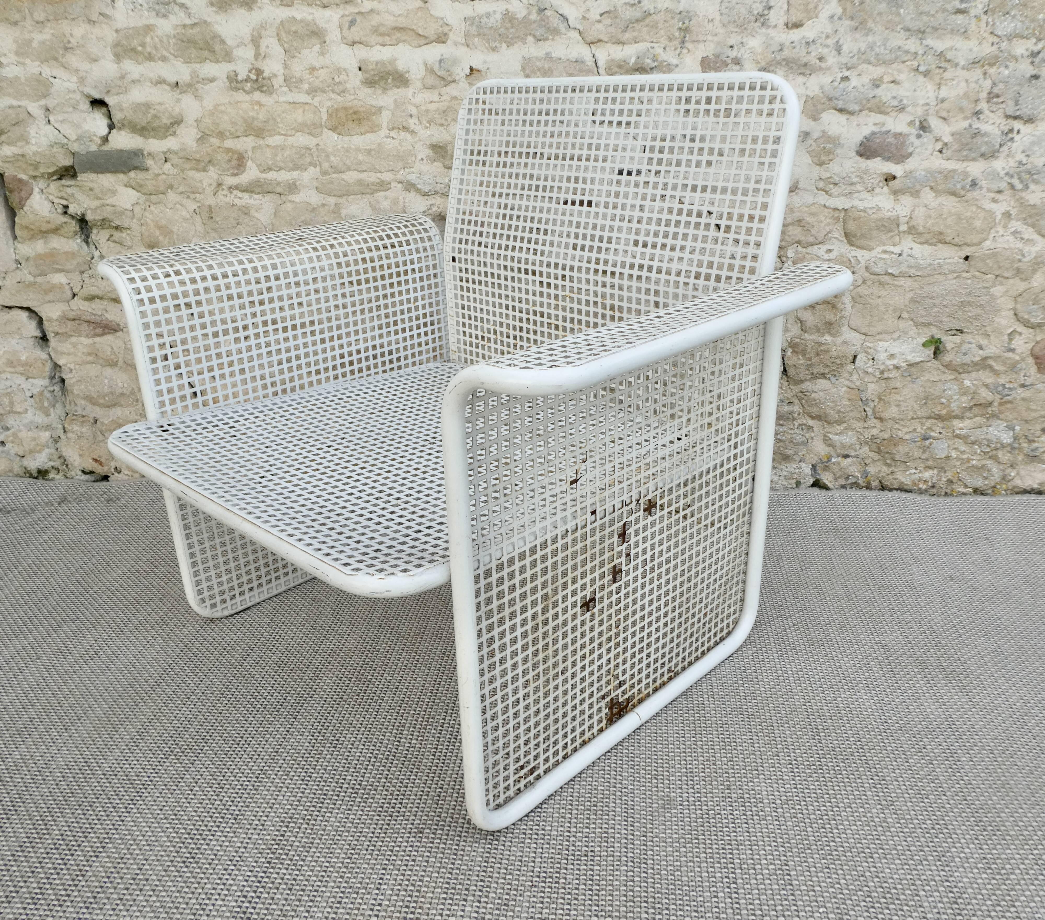 Openwork metal armchair, Talin, 70s