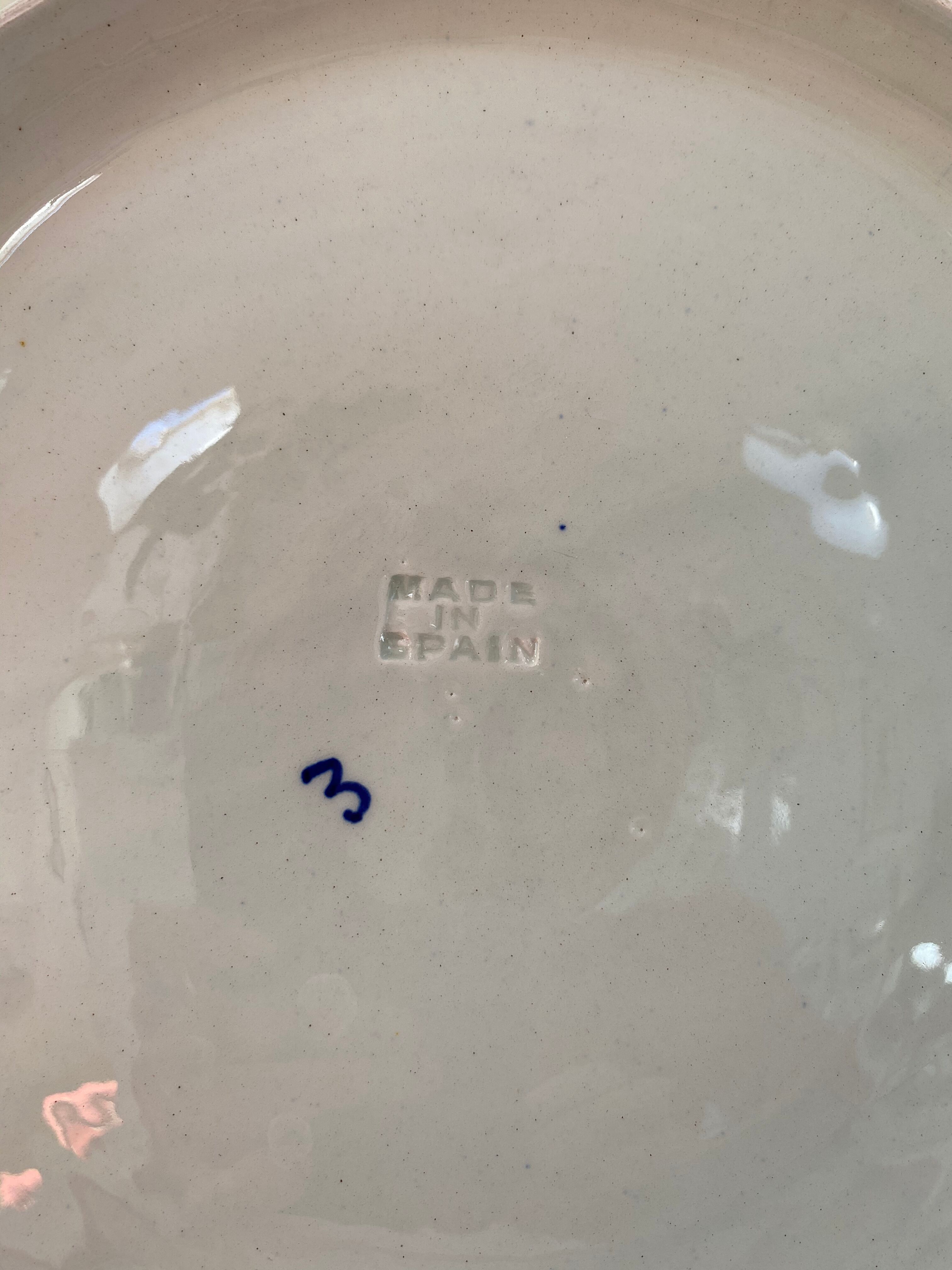 Large service dish blue dragon decoration