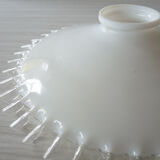 Lampshade, pendant light in scalloped opaline glass, 1940s/50s