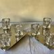 Lot of 2 wall appliques 4 chrome metal lights - moulded glass