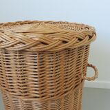 Rattan basket with handles and lid 60/70
