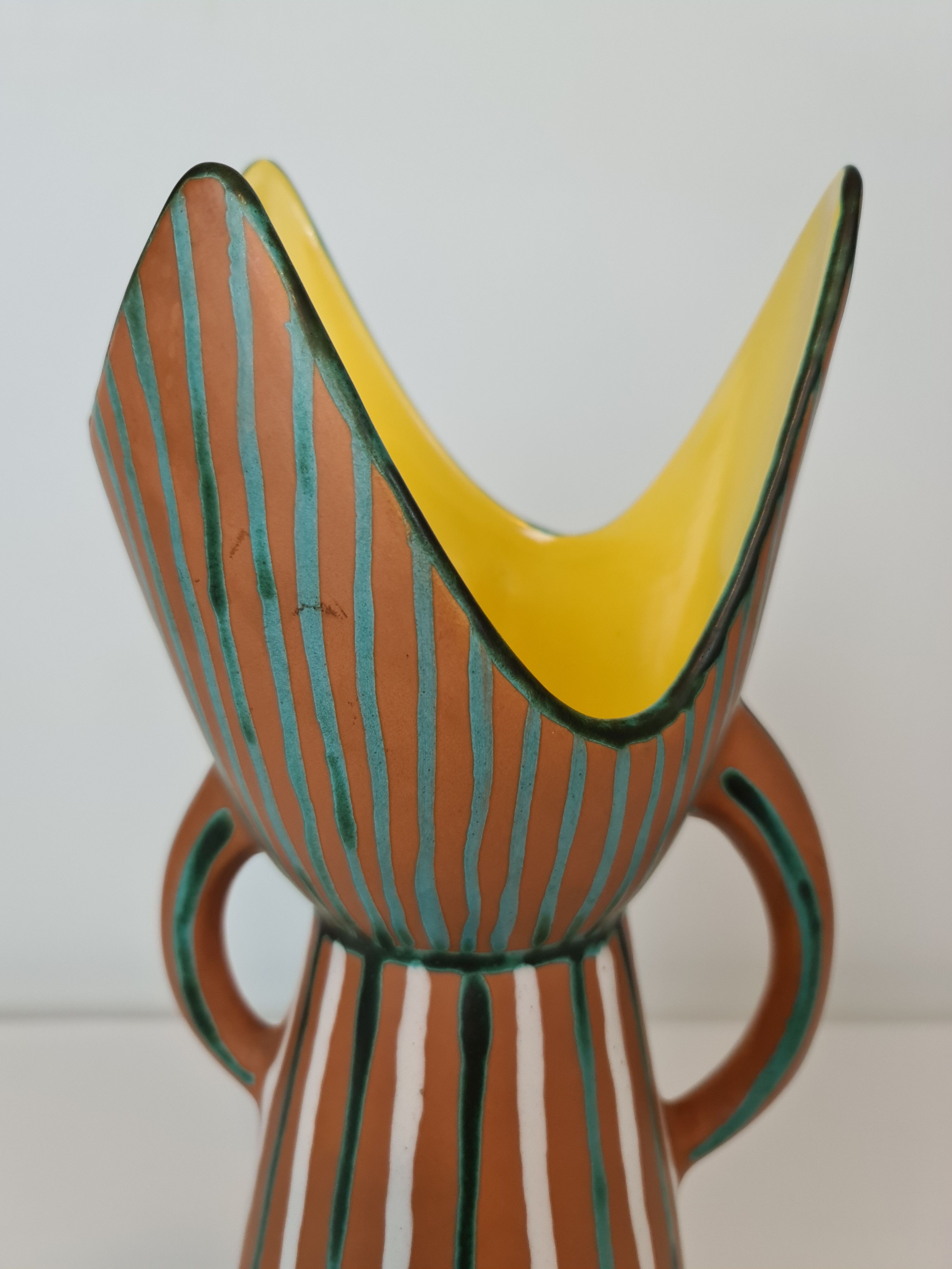 Gabriel Fourmaintraux 2-handle ceramic vase 1960