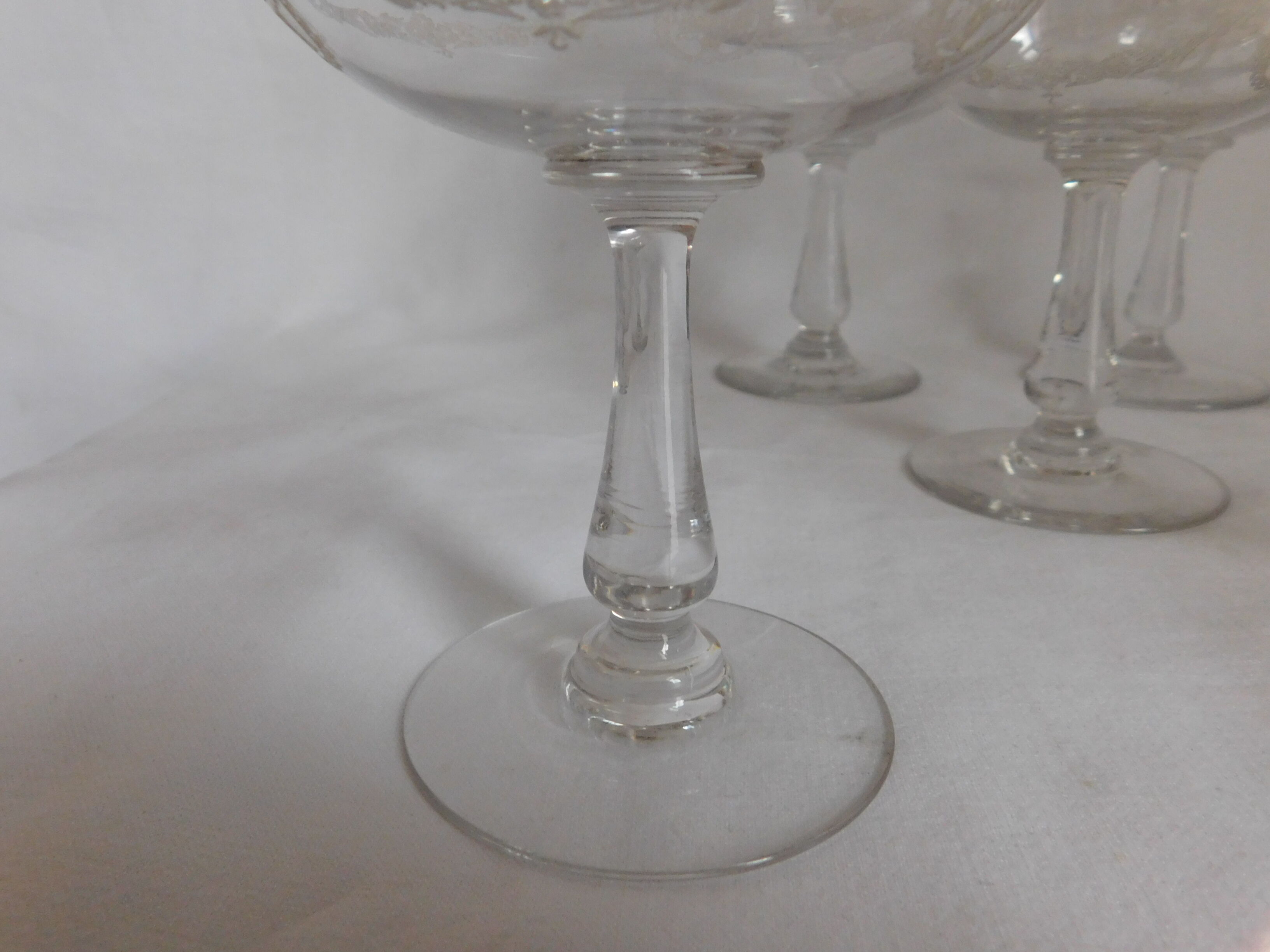 6 coupes à champagne Saint Louis  modèle Sapho cristal gravé