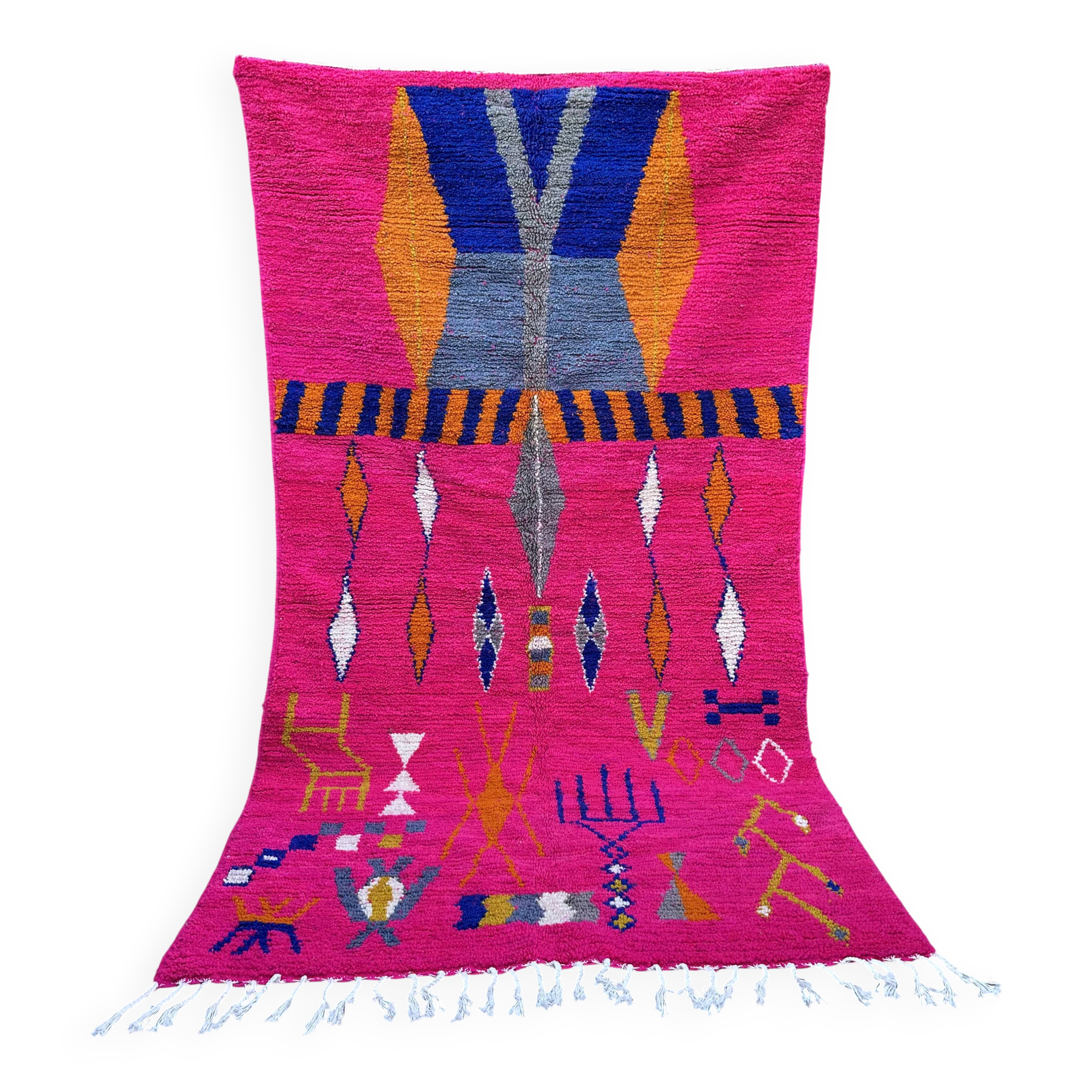 Authentic Moroccan Berber Azilal rug, new, colorful, 256x150cm