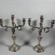 Pair of rocaille candelabra in solid 950 silver Louis XV style