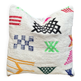Coussin en laine berbère fait main : Coussin Kilim marocain (45x45cm)