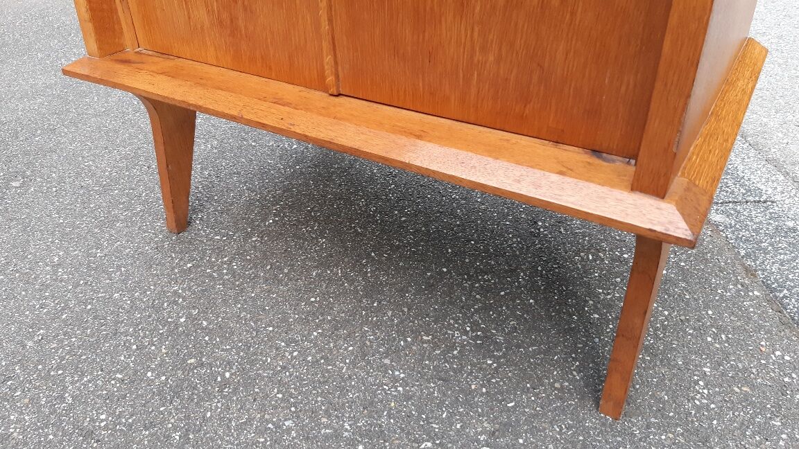 Golden oak bookcase 1950