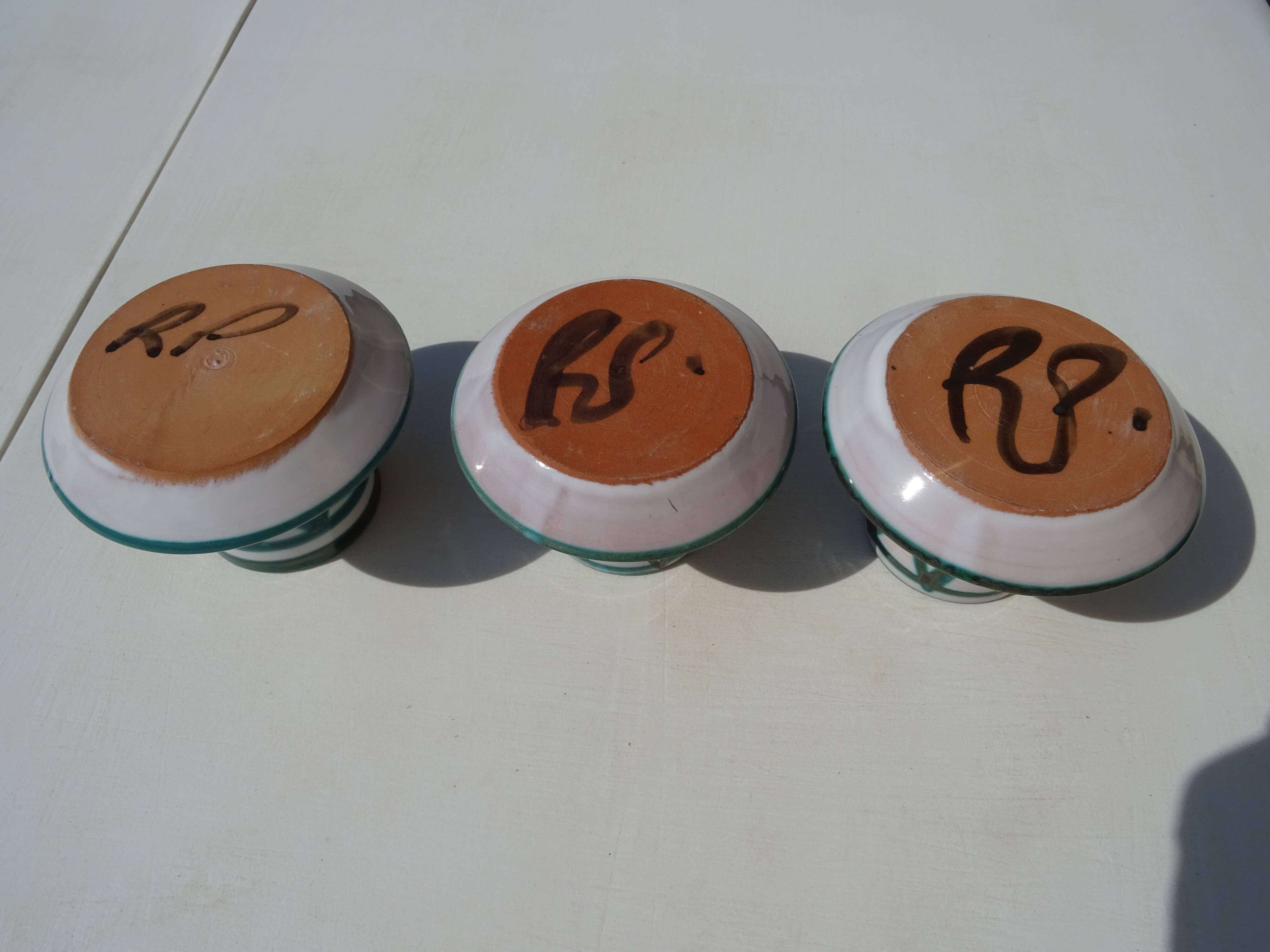 3 ceramic shells Robert Picault Vallauris Vintage