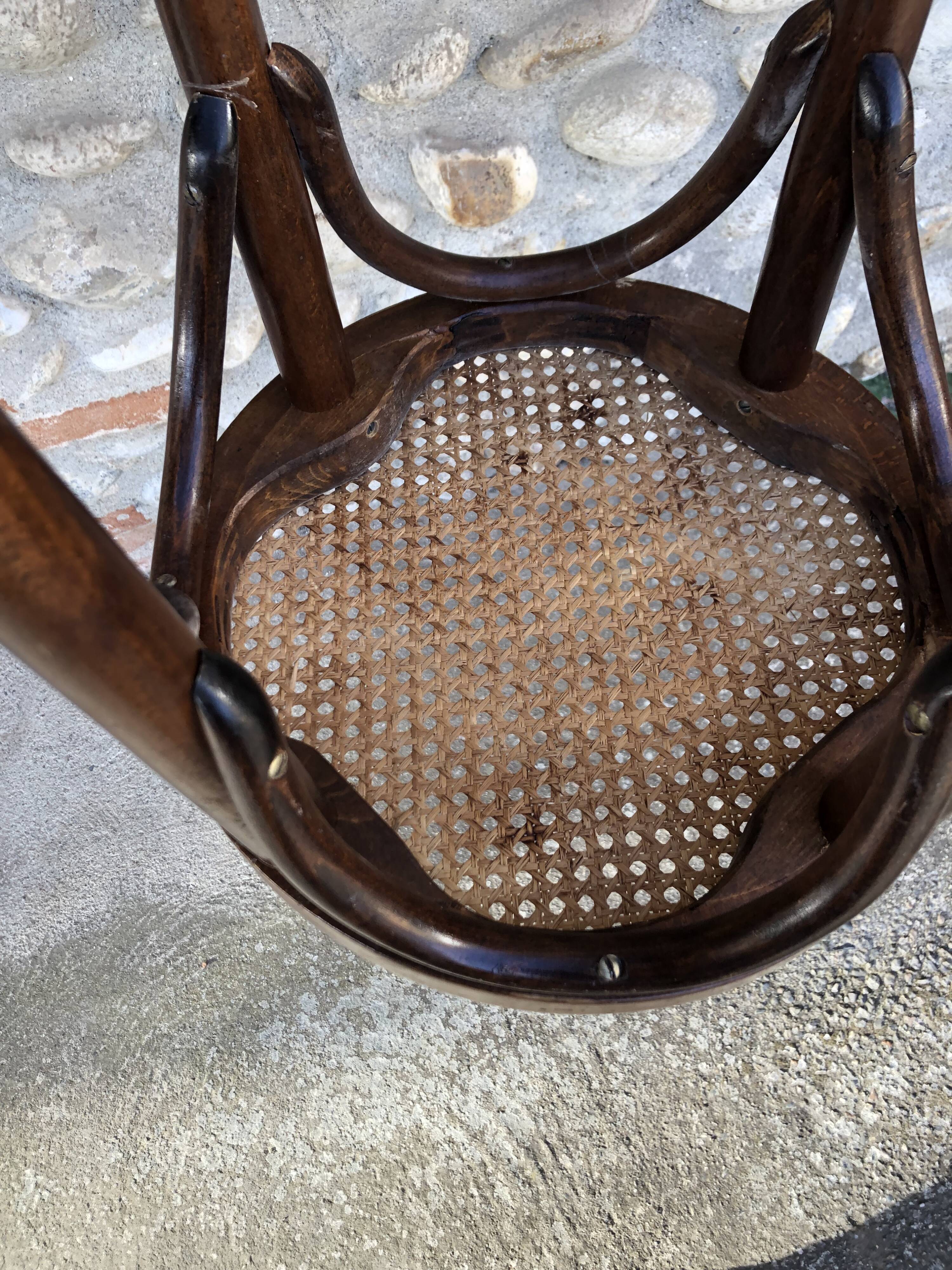 High cannage stool