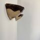 Pair of vintage wall sconces, beige and brown porcelain, France, 1960.