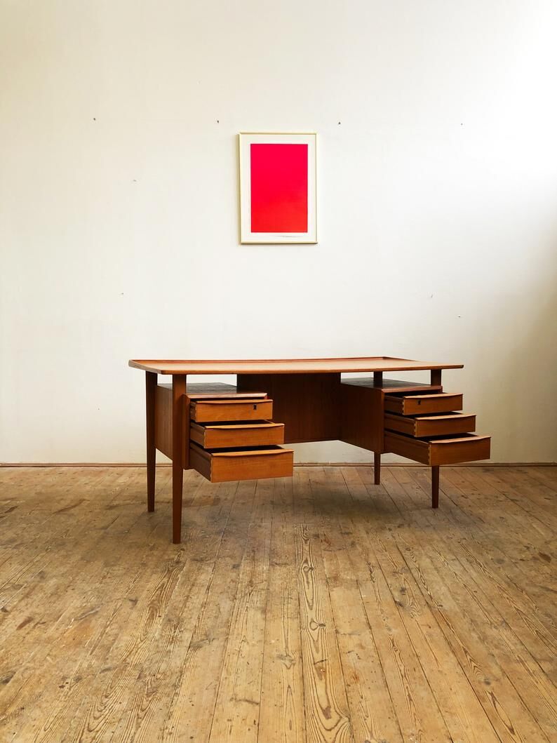 Mid-century danish teak desk by Peter Løvig Nielsen for Hedensted Møbelfabrik