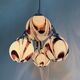 XL Italian purple and white Murano glass swirl chandelier, 1970s