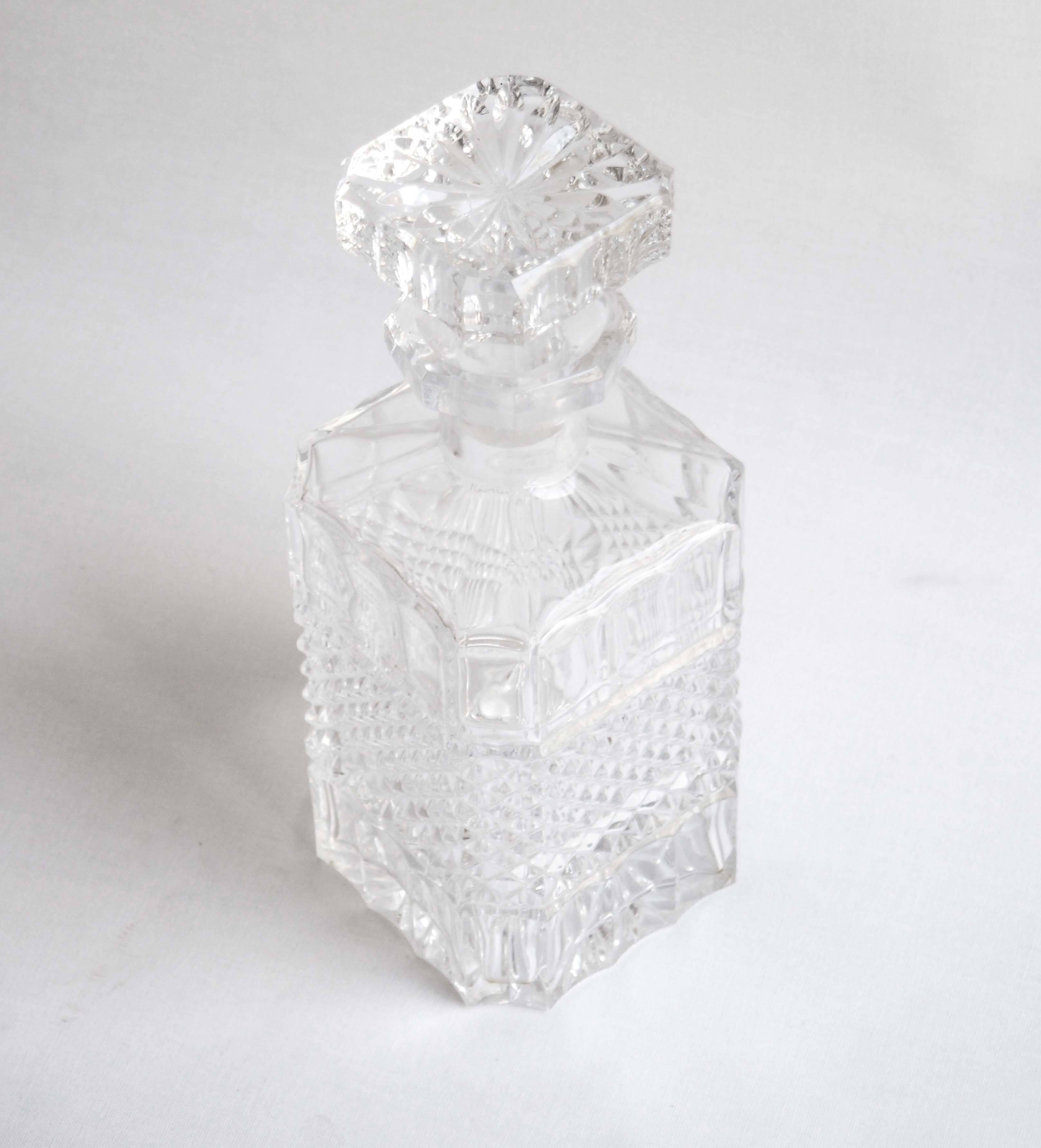 Fluted crystal whiskey decanter