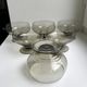 Set of 6 art deco design champagne glasses in smoked glass 30s-40s