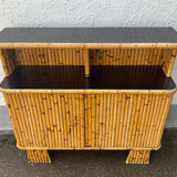 Vintage rattan bamboo bar from the 60s