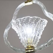 Charming Ercole Barovier Art Deco Chandelier, 'Bullicante' Glass Murano, 1940s