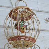 Vintage bird cage wall lamp