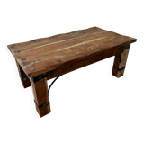 Rectangular coffee table in solid acacia and fittings
