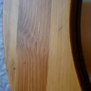 Vintage Scandinavian round wall mirror in solid pine from the 60s-70s.