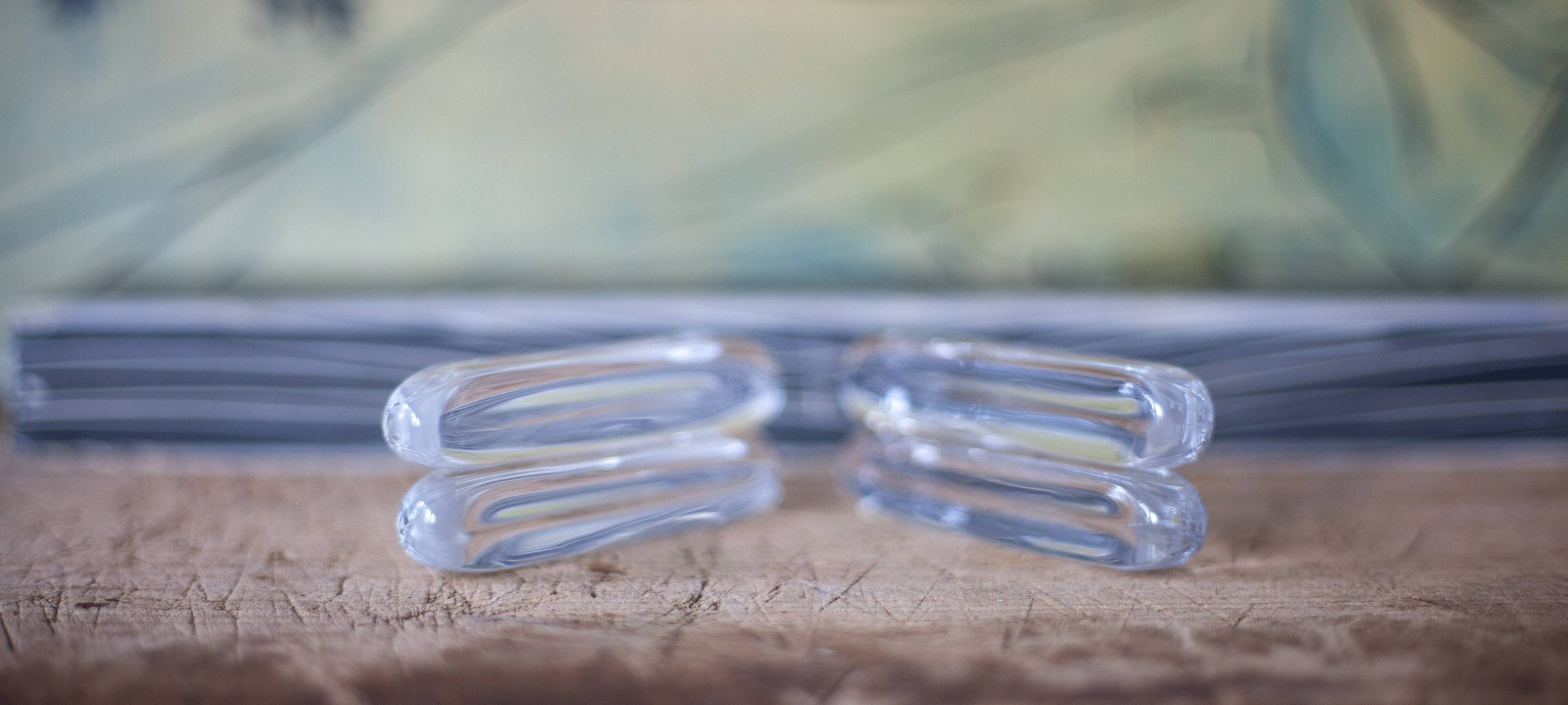 vintage knife holder X 12, Daum Cristal France knife rest, vintage signed cutlery holder