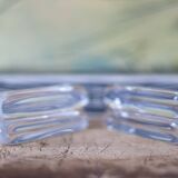 vintage knife holder X 12, Daum Cristal France knife rest, vintage signed cutlery holder