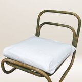 Pair of curved bamboo armchairs