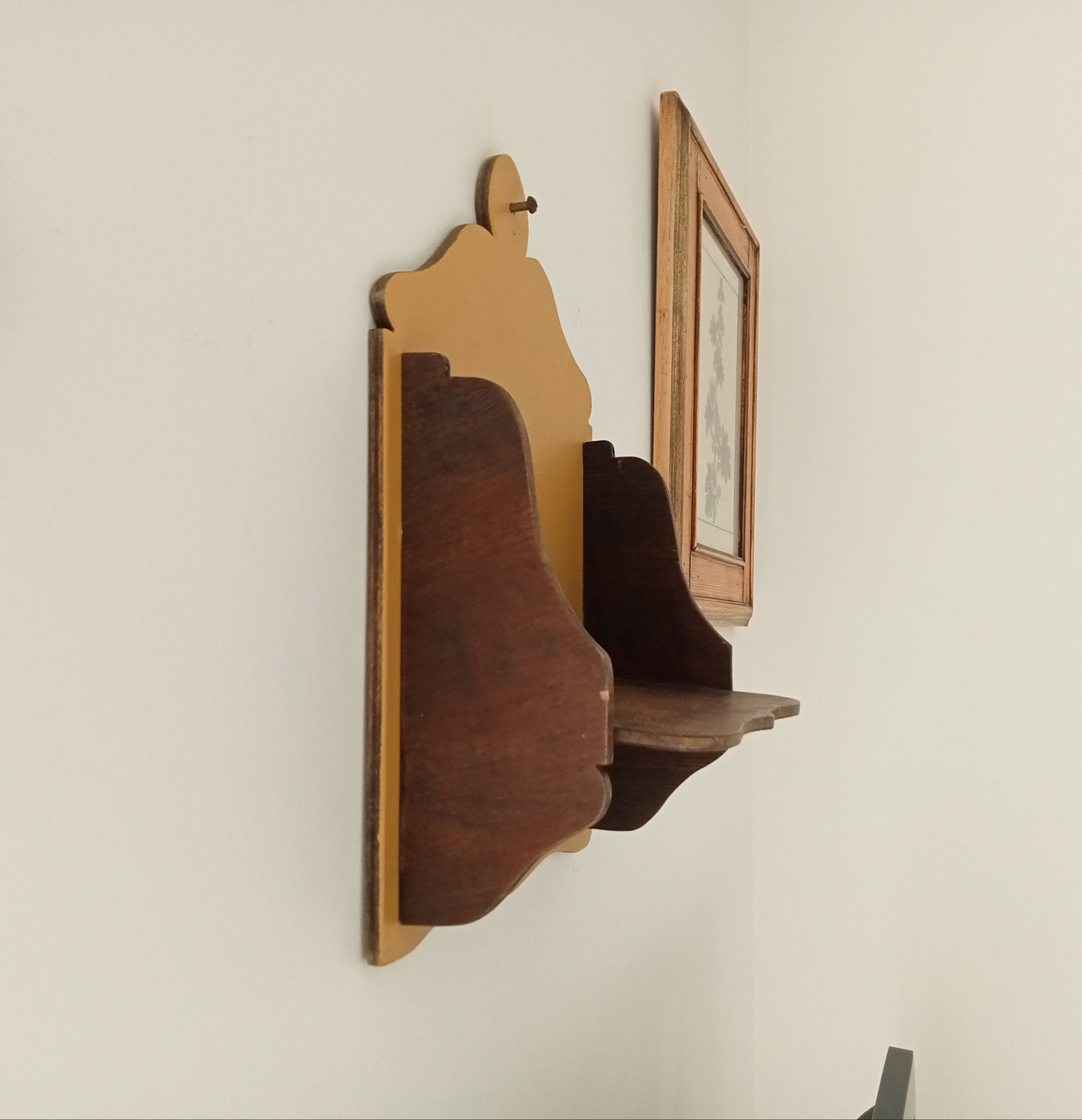 Antique wooden wall shelf
