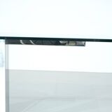 Glass table on chrome base, Italy - 1970s