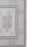 Decorative soft muted color turkish oushak rug, living room rug 5'11'' x 7'3''