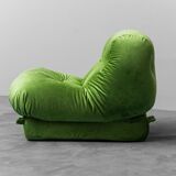 Velvet armchair green nuvolone rino maturie 70s vintage modern