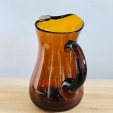 Vintage amber blown glass decanter