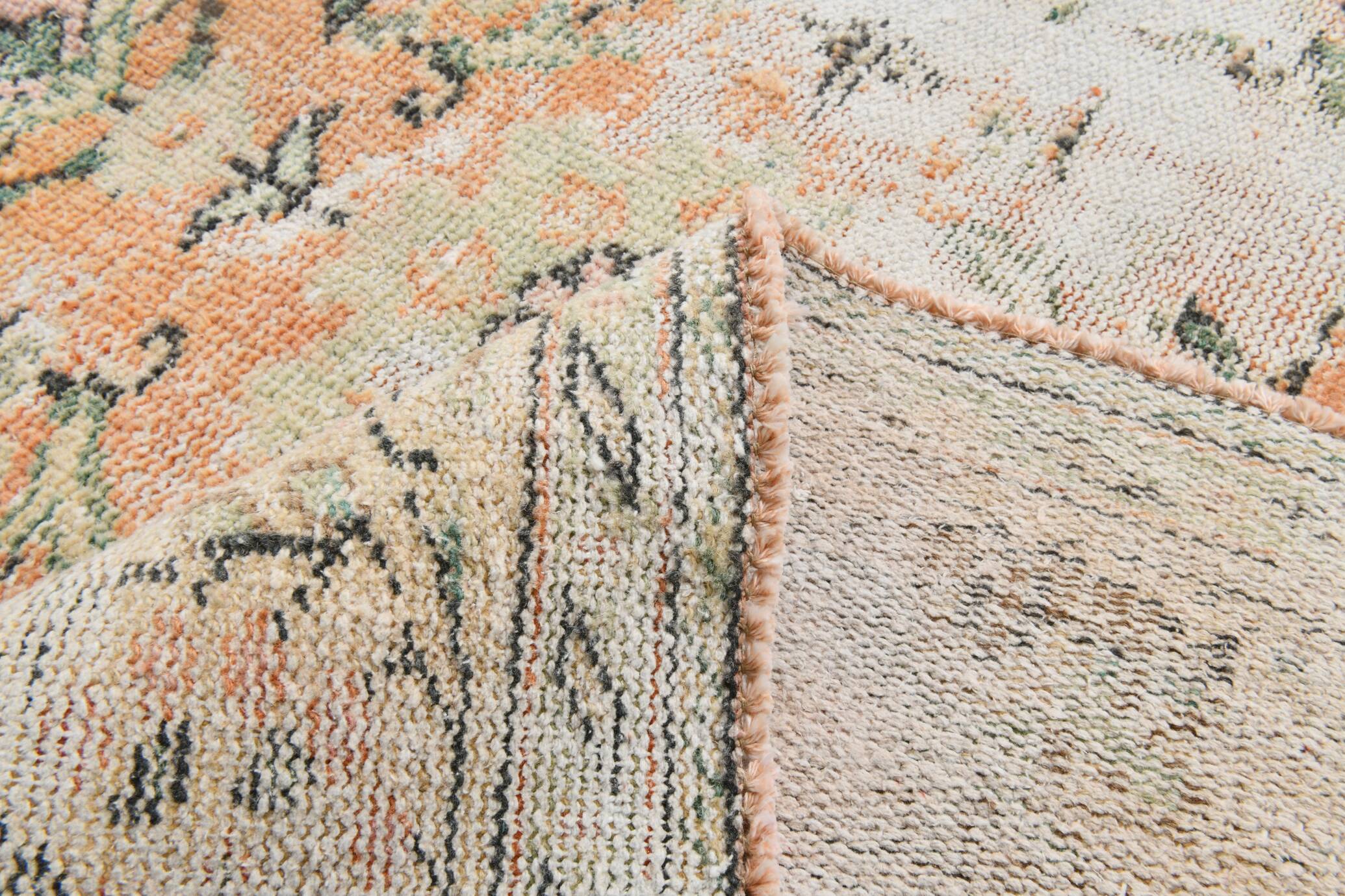 7x10 Pale Red & Cream Oversize Vintage Rug, 207x304Cm