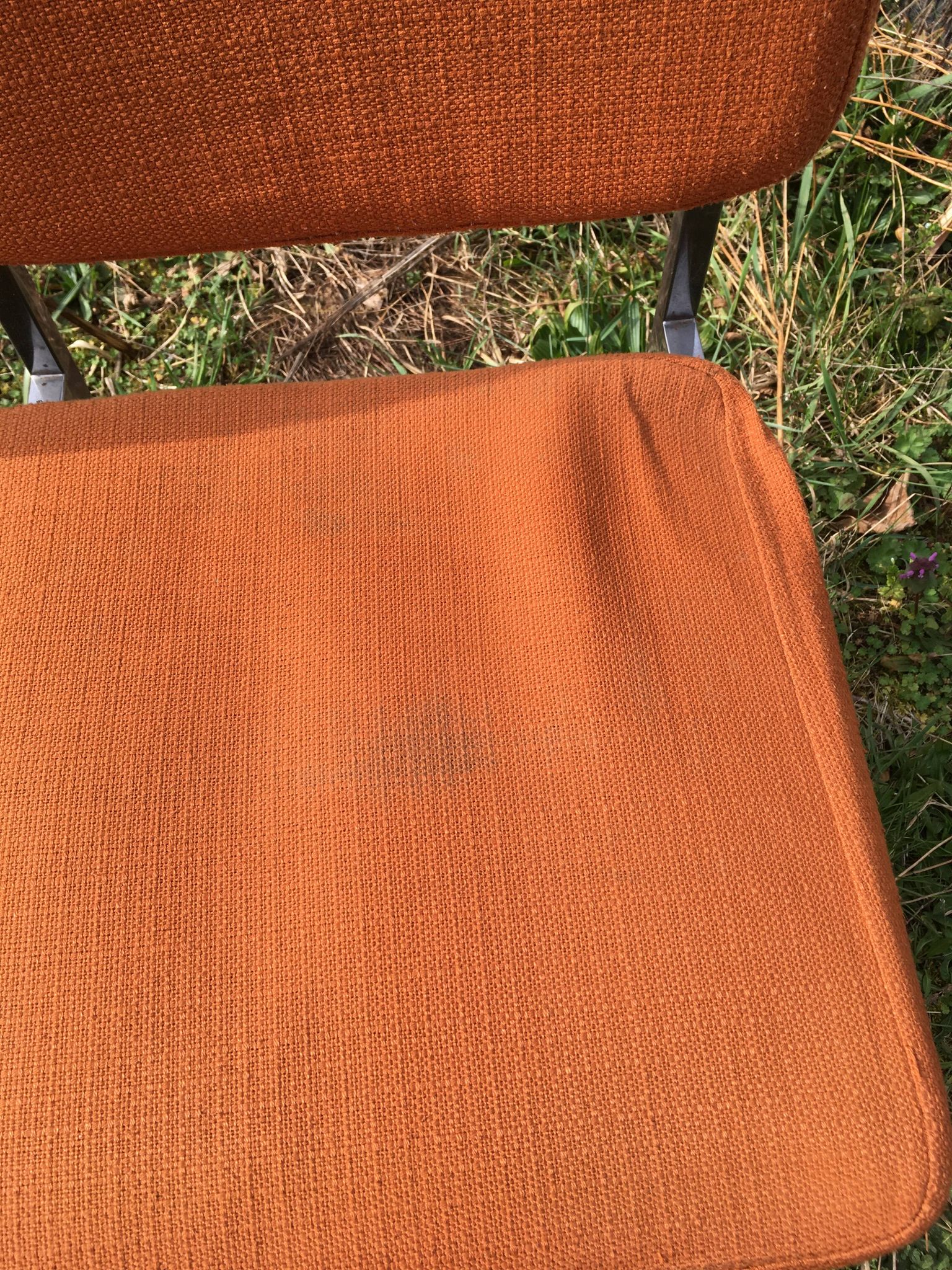 LOT of 8 chairs in orange fabric '70s very comfortable