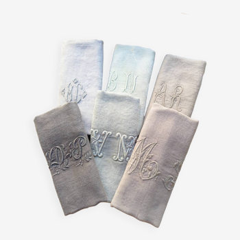Série de 6 serviettes de table nuances lin