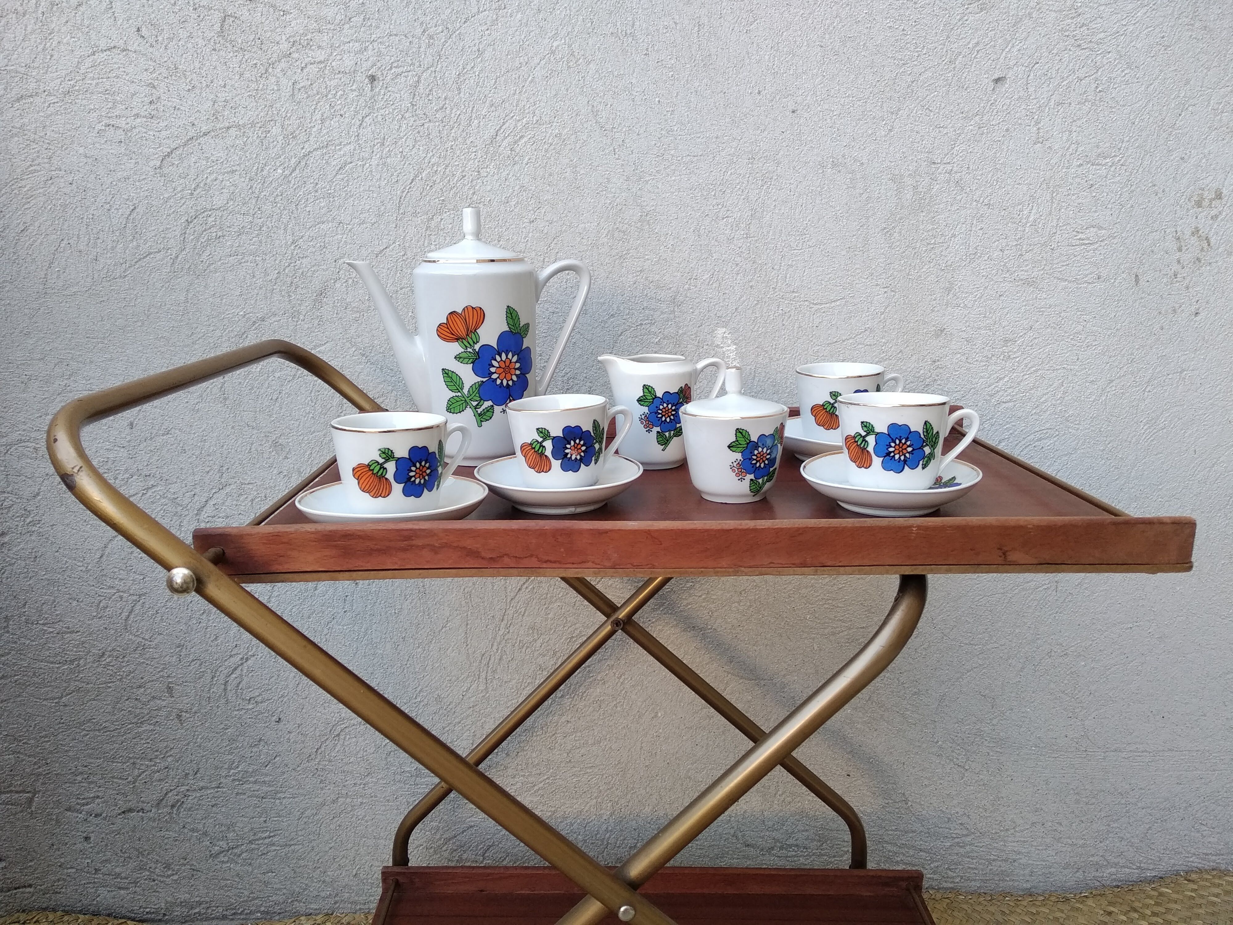 Vintage porcelain coffee set dinette 70s
