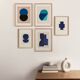 collection de 5 peintures abstraites sur papier  signées Eawy