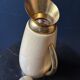 White thermos carafe by Aldo Tura, Italy, 1960s, Hollywood Regency.