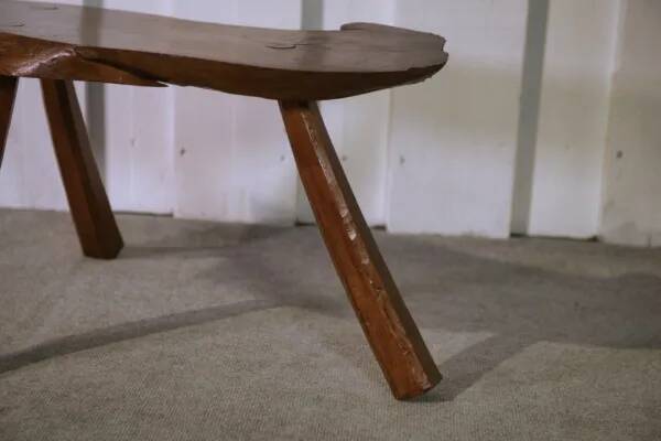 Brutalist oak stool, 1960s