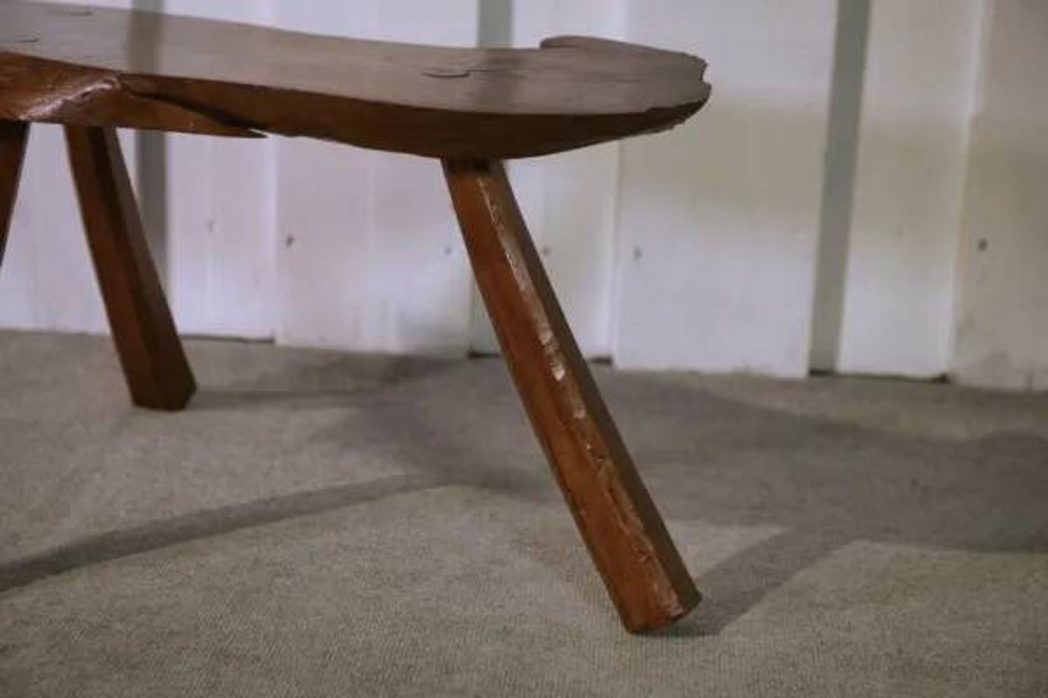 Tabouret brutaliste en chêne 1960’s